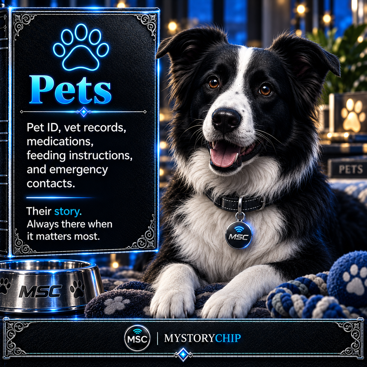 Pet information uses for MyStoryChip